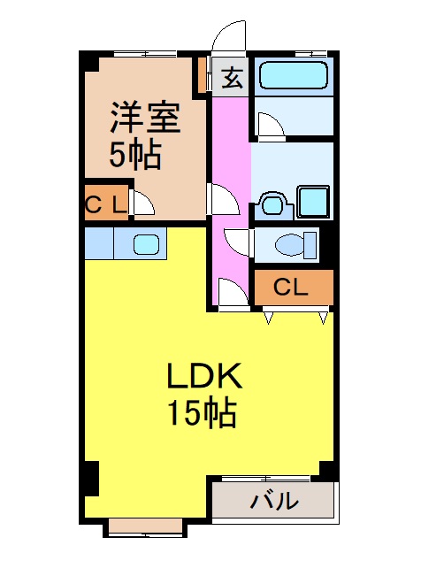 名古屋市瑞穂区駒場町のマンションの間取り