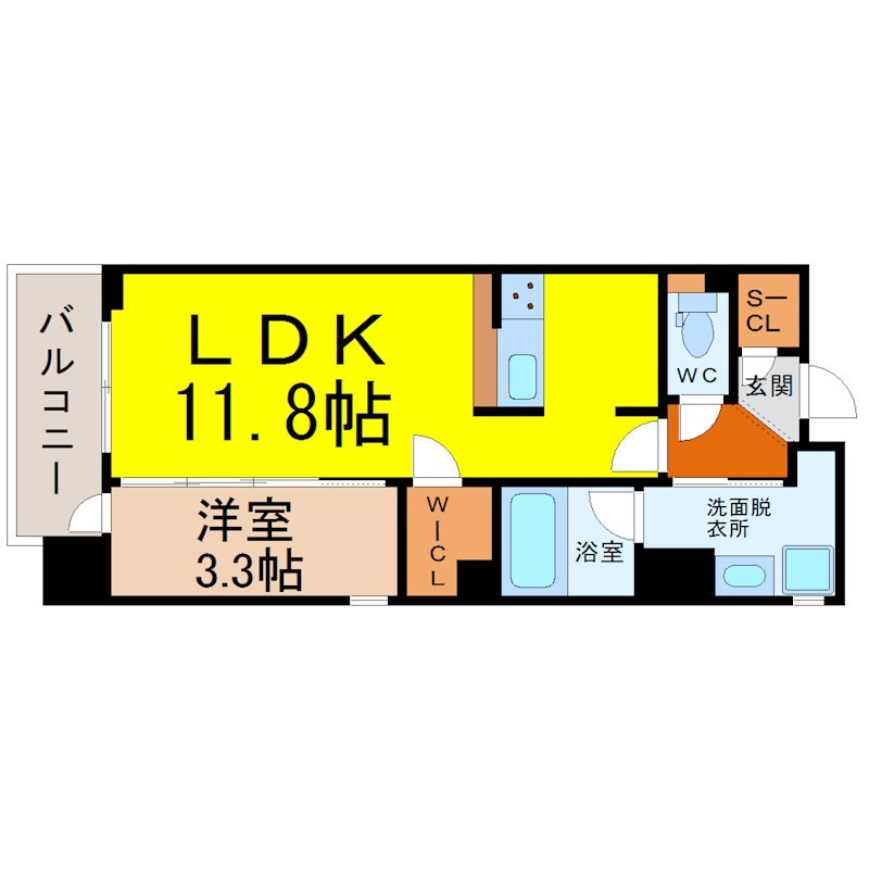 名古屋市中区丸の内のマンションの間取り