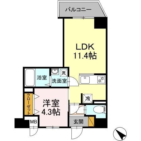 【千葉市中央区登戸のマンションの間取り】