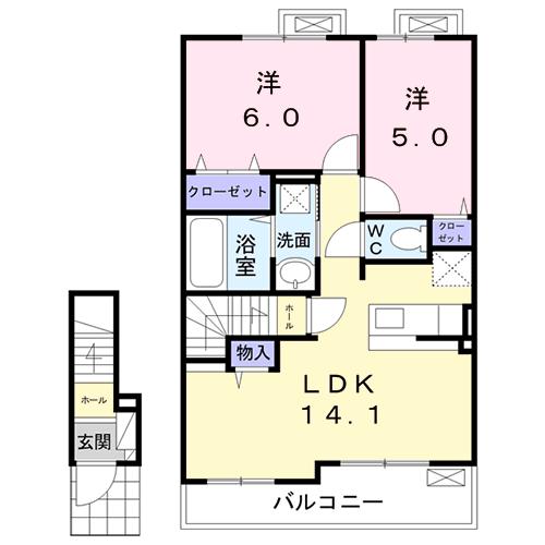 ベラ　ルーチェ　Ａの間取り