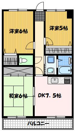 長崎市岩川町のマンションの間取り