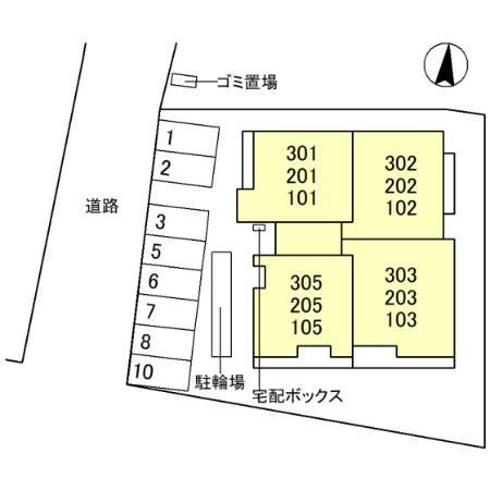 【八尾市恩智北町のアパートの駐車場】