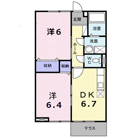 福山市新市町大字戸手のアパートの間取り