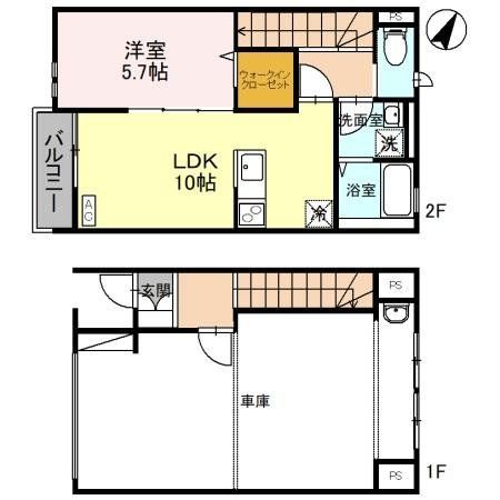 さいたま市見沼区大字大谷のアパートの間取り