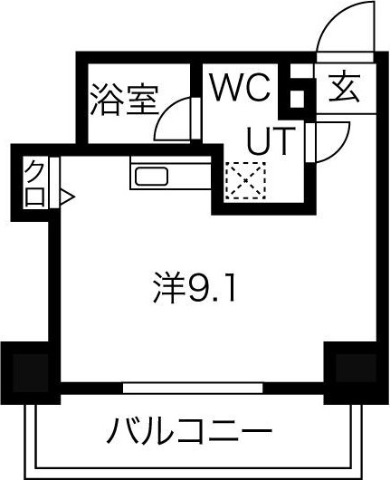 札幌市中央区南七条西のマンションの間取り