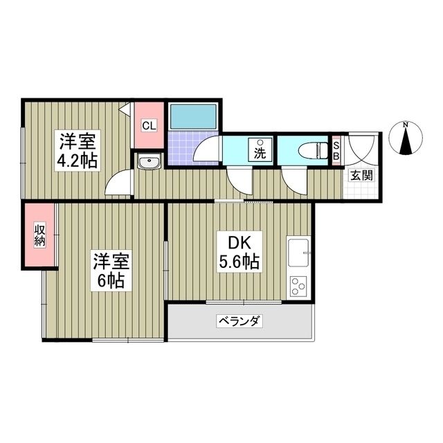 鎌倉市二階堂のアパートの間取り