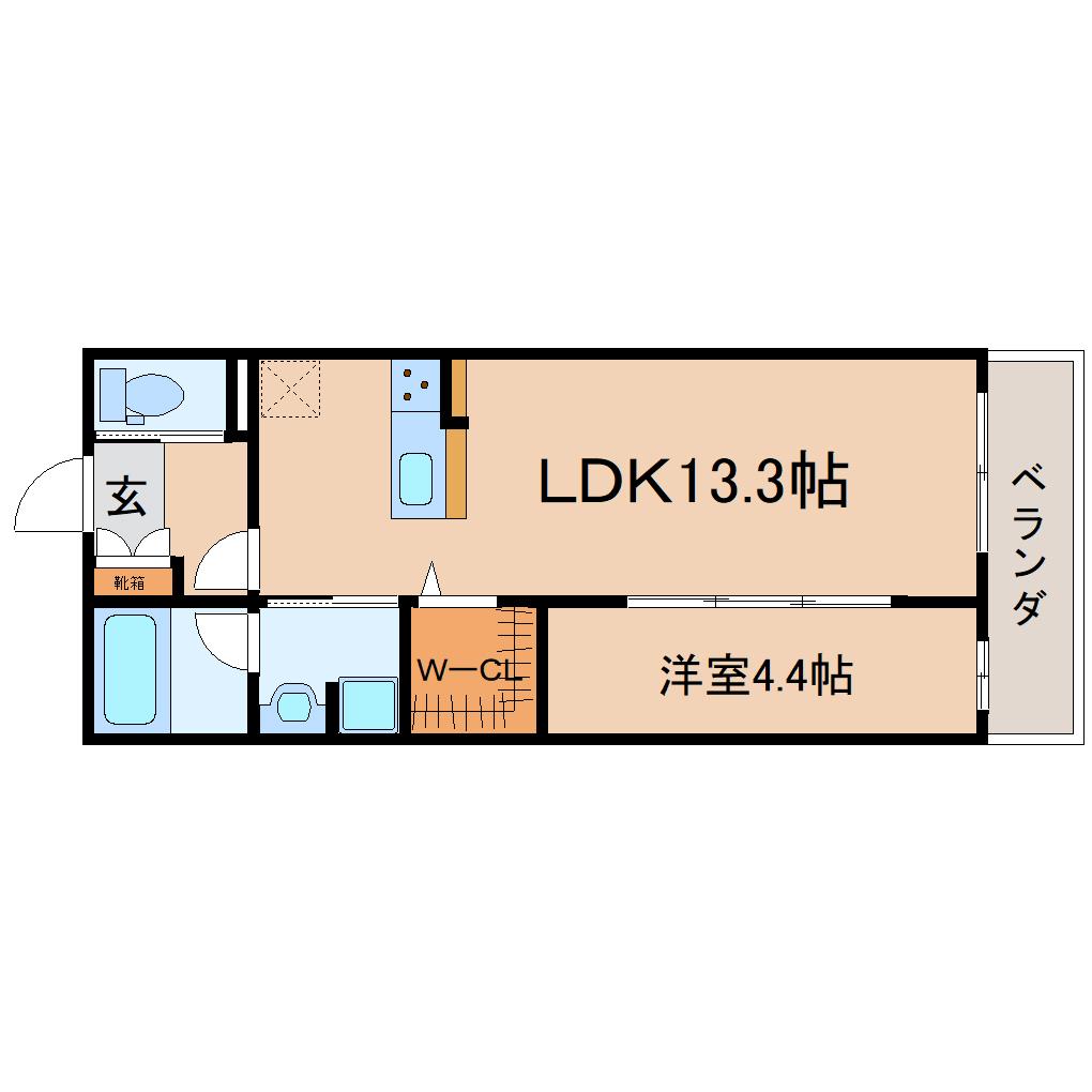 静岡市駿河区中原のマンションの間取り