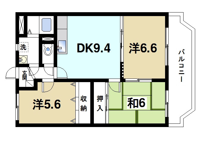 桜井市大字谷のマンションの間取り