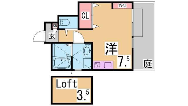 神戸市須磨区潮見台町のアパートの間取り