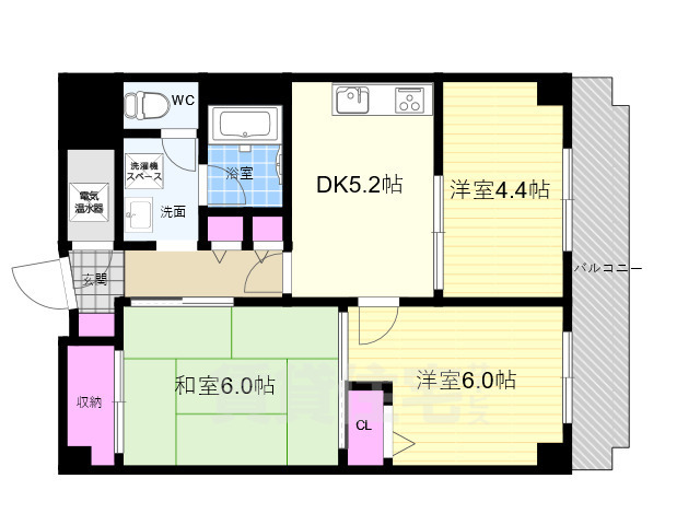 京都市中京区貝屋町のマンションの間取り