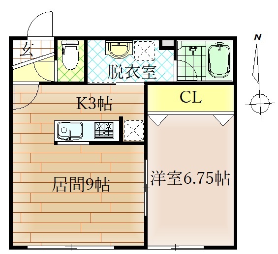 旭川市東光十四条のアパートの間取り