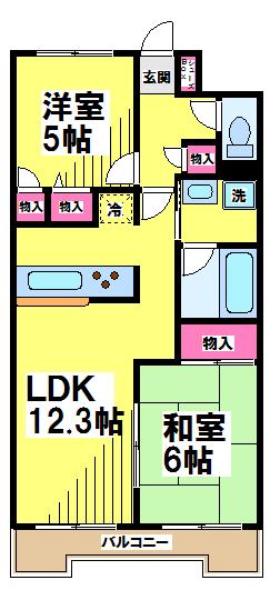 調布市布田のマンションの間取り