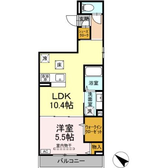 D Paina 菅馬場2Aの間取り