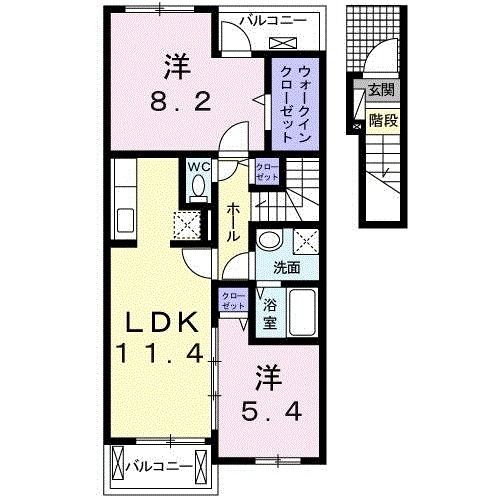 【常総市本石下のアパートの間取り】