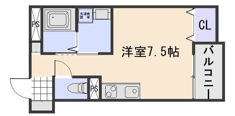 岡山市北区天瀬南町のアパートの間取り