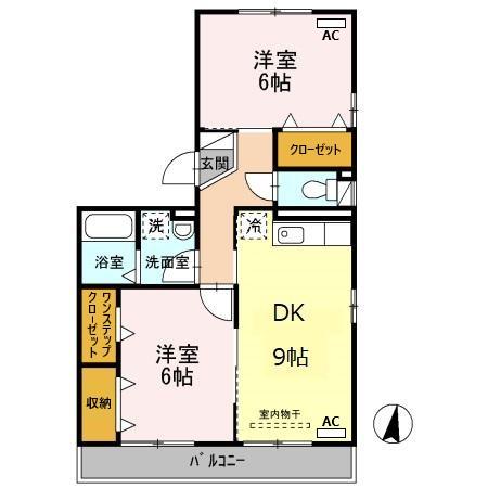 豊橋市大脇町のアパートの間取り