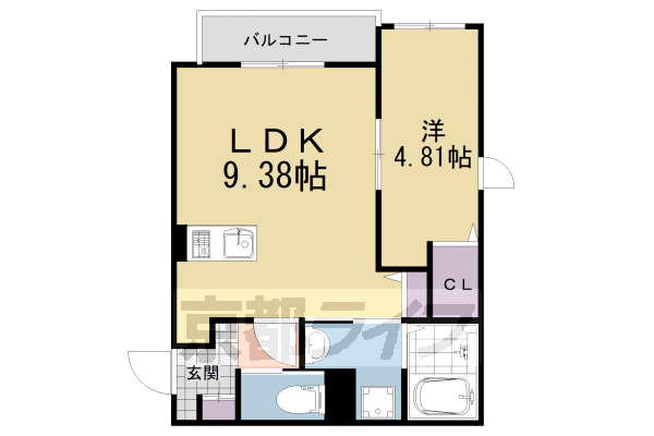 八幡市男山吉井のアパートの間取り