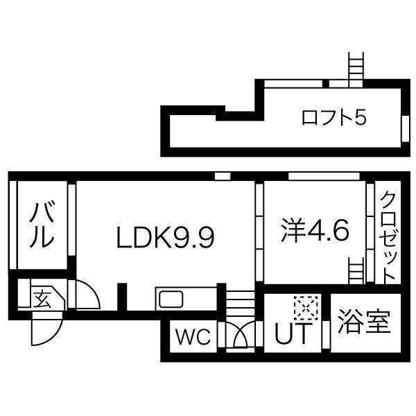 【名古屋市天白区野並のアパートの間取り】