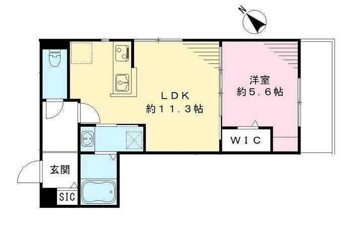 【吹田市千里丘下のアパートの間取り】