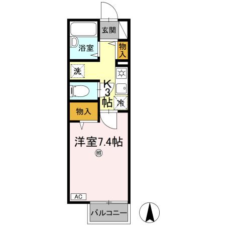 高知市弥生町のアパートの間取り