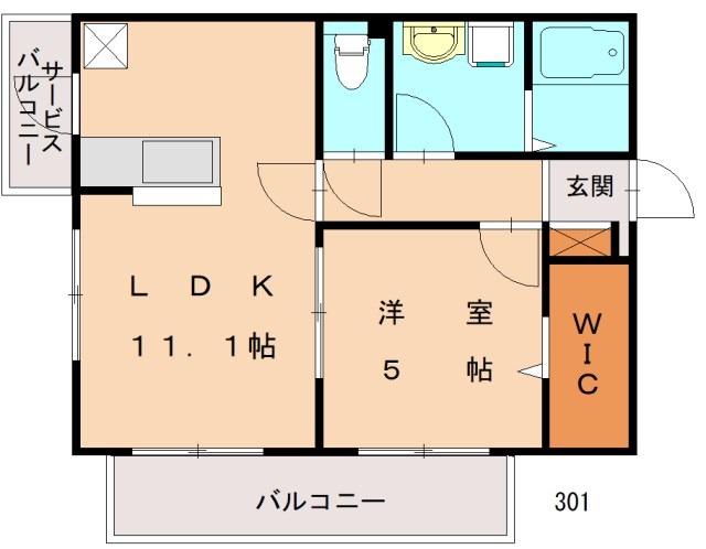 福津市福間南のマンションの間取り