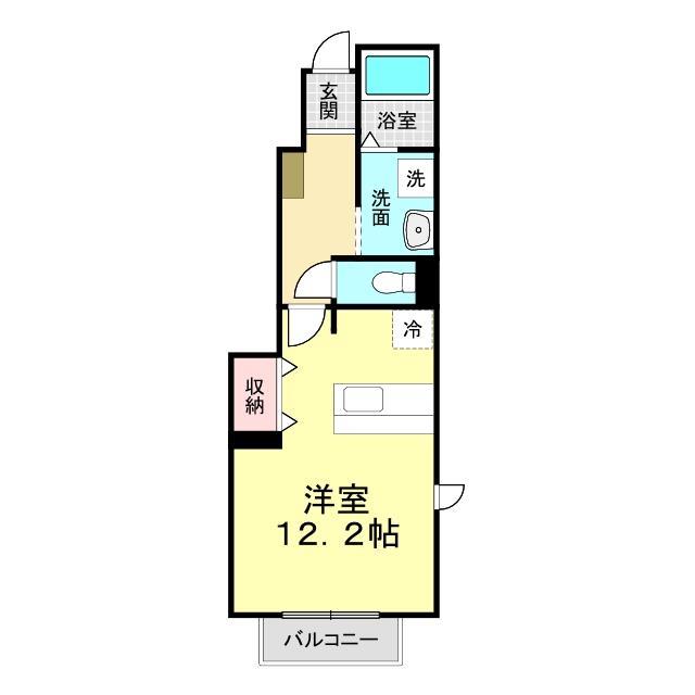 下関市王司川端のアパートの間取り