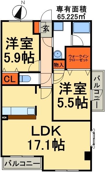 ヌーベルバーグ常盤平の間取り