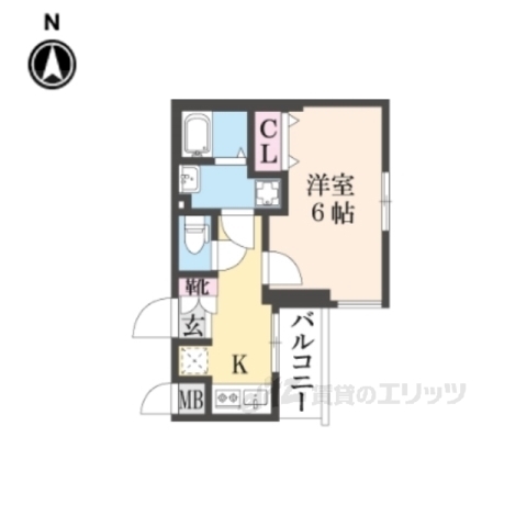 京都市中京区壬生賀陽御所町のマンションの間取り