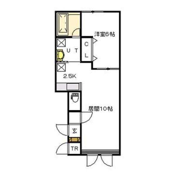 旭川市緑が丘東四条のアパートの間取り