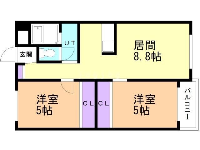 札幌市中央区南十二条西のマンションの間取り