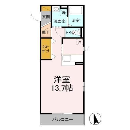 水戸市千波町のマンションの間取り