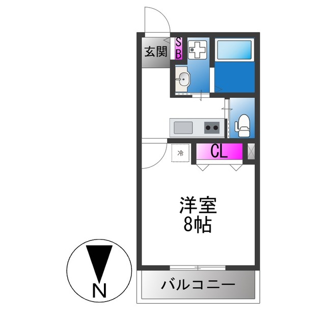 近鉄大阪線 長瀬駅 徒歩11分 3階建 築1年の間取り写真