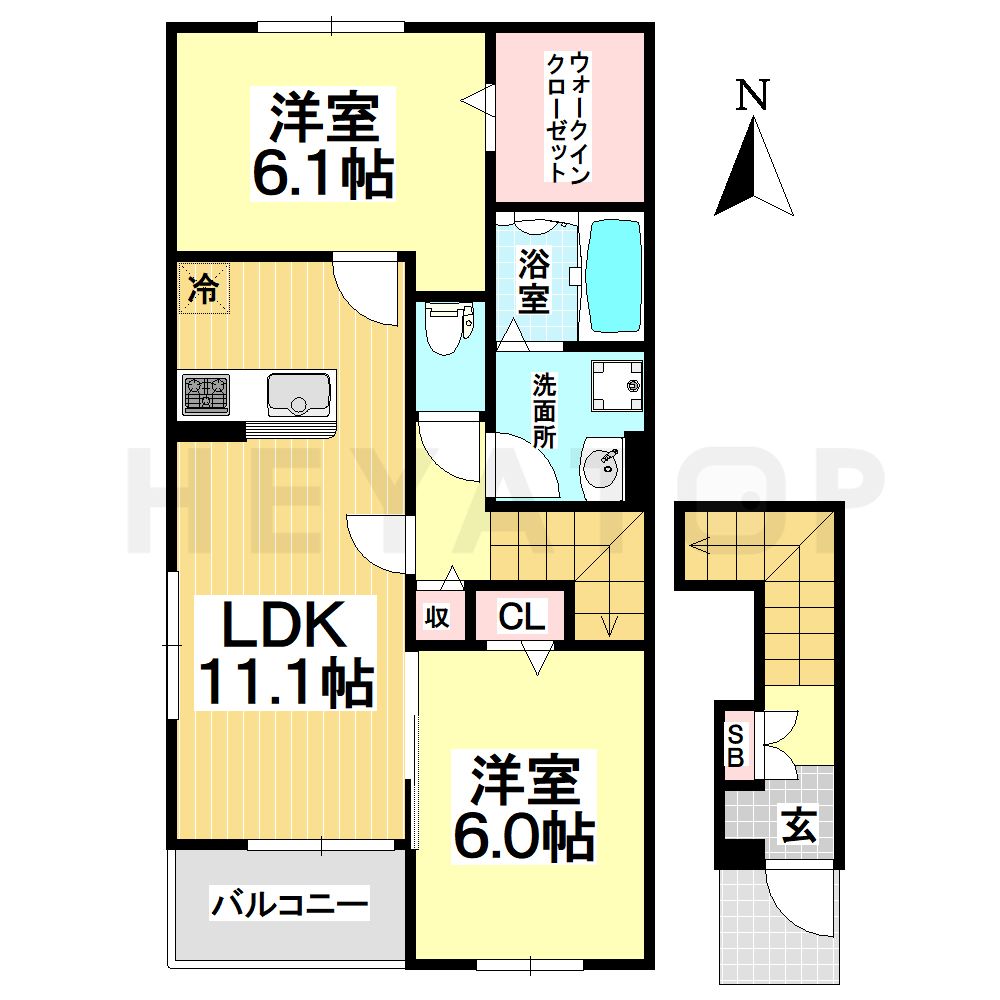 地下鉄桜通線 相生山駅 徒歩21分 2階建 築3年の間取り写真