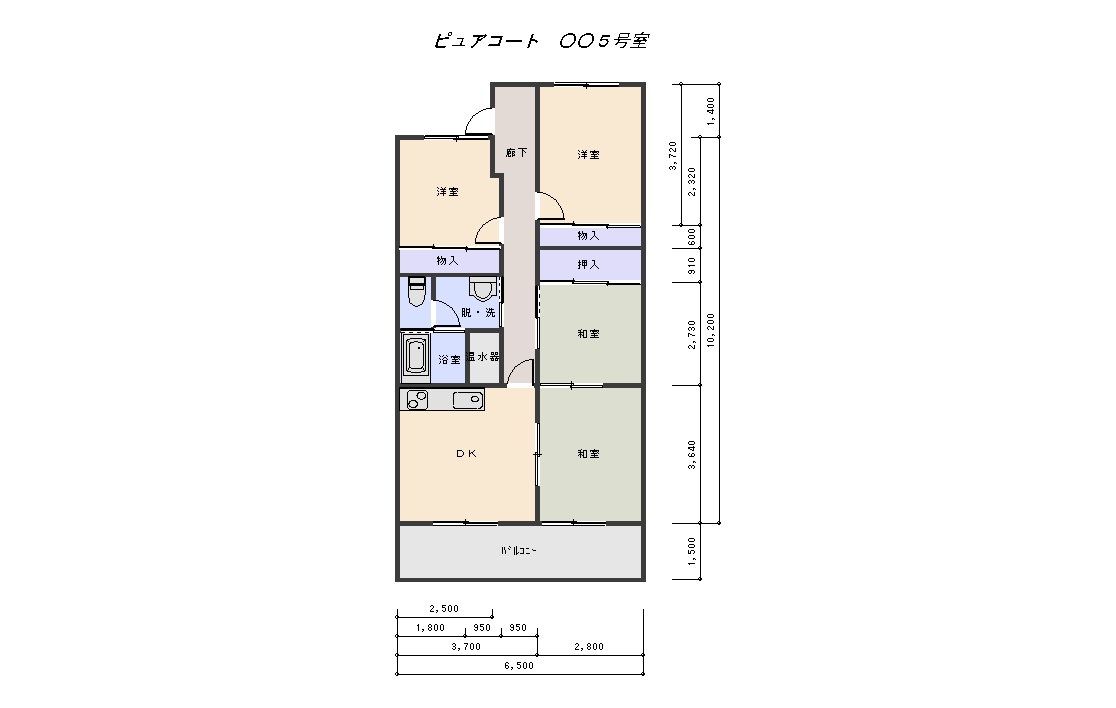 四日市市諏訪町のマンションの間取り