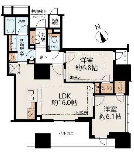 プラウド新虎通りの間取り