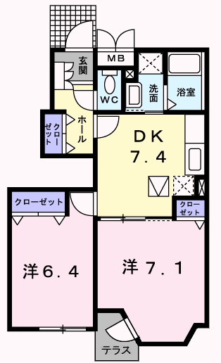 メゾンドカルムDの間取り