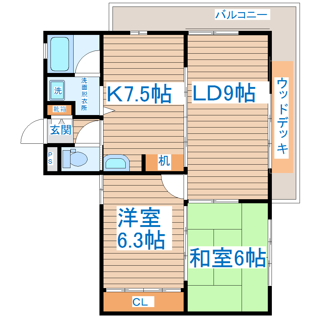 神明ハイツの間取り