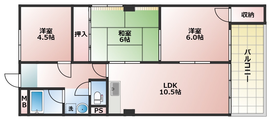 西明石グリーンハイツの間取り