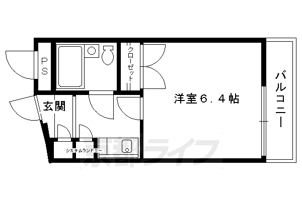 京都市東山区梅宮町のマンションの間取り