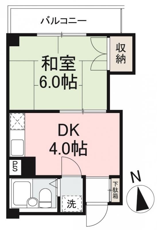 高松市福岡町のマンションの間取り