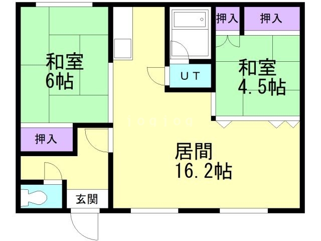 【高丘町４４番１棟２戸の間取り】