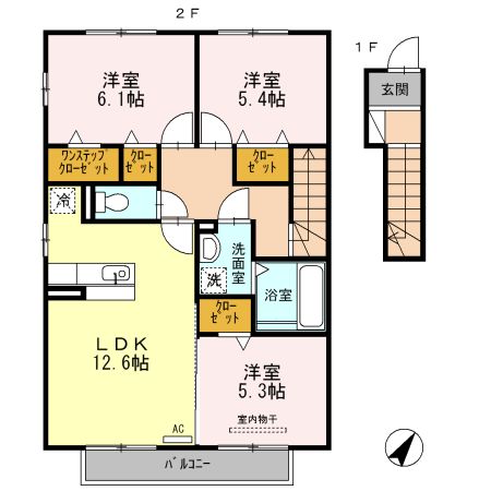 シャルマン志野　A棟の間取り