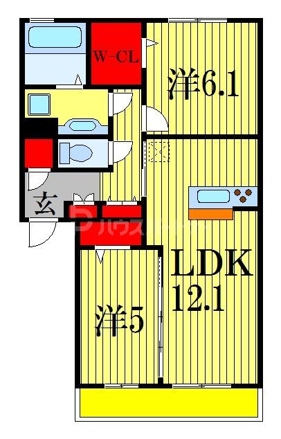 市川市二俣のアパートの間取り