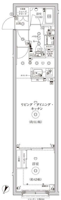 グローリオシェルト池袋2の間取り