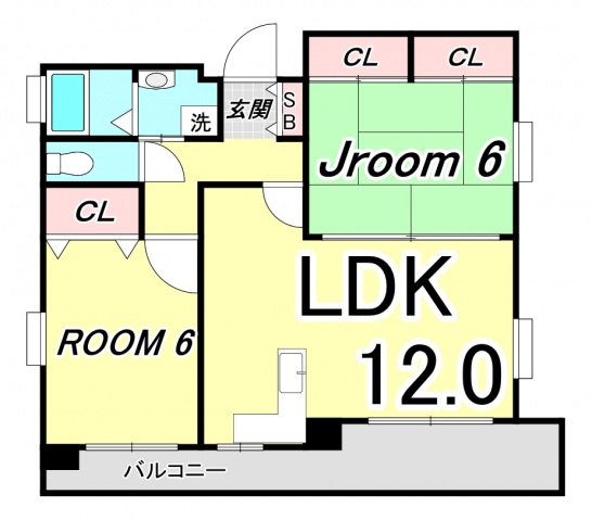 広島市中区光南のマンションの間取り