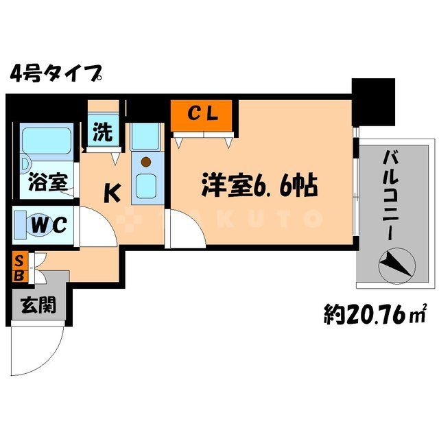 守口市豊秀町のマンションの間取り