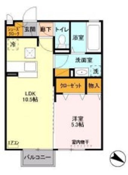 常陸大宮市抽ヶ台町のアパートの間取り