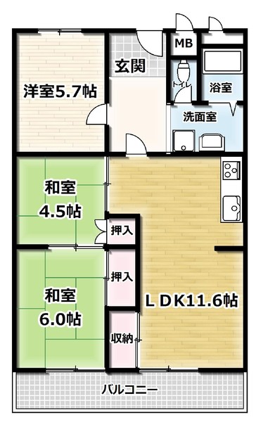 リバーハイム宇治の間取り