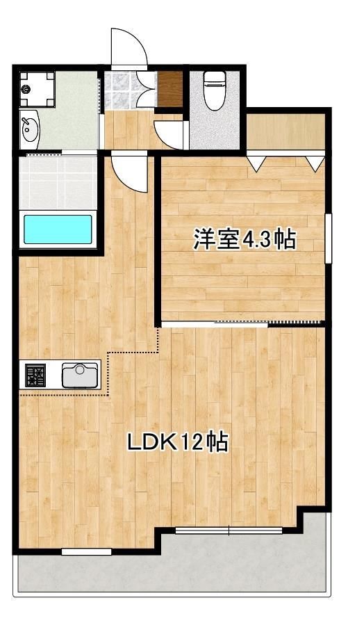 熊本市東区八反田のマンションの間取り