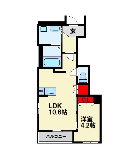 北九州市戸畑区西鞘ケ谷町のアパートの間取り